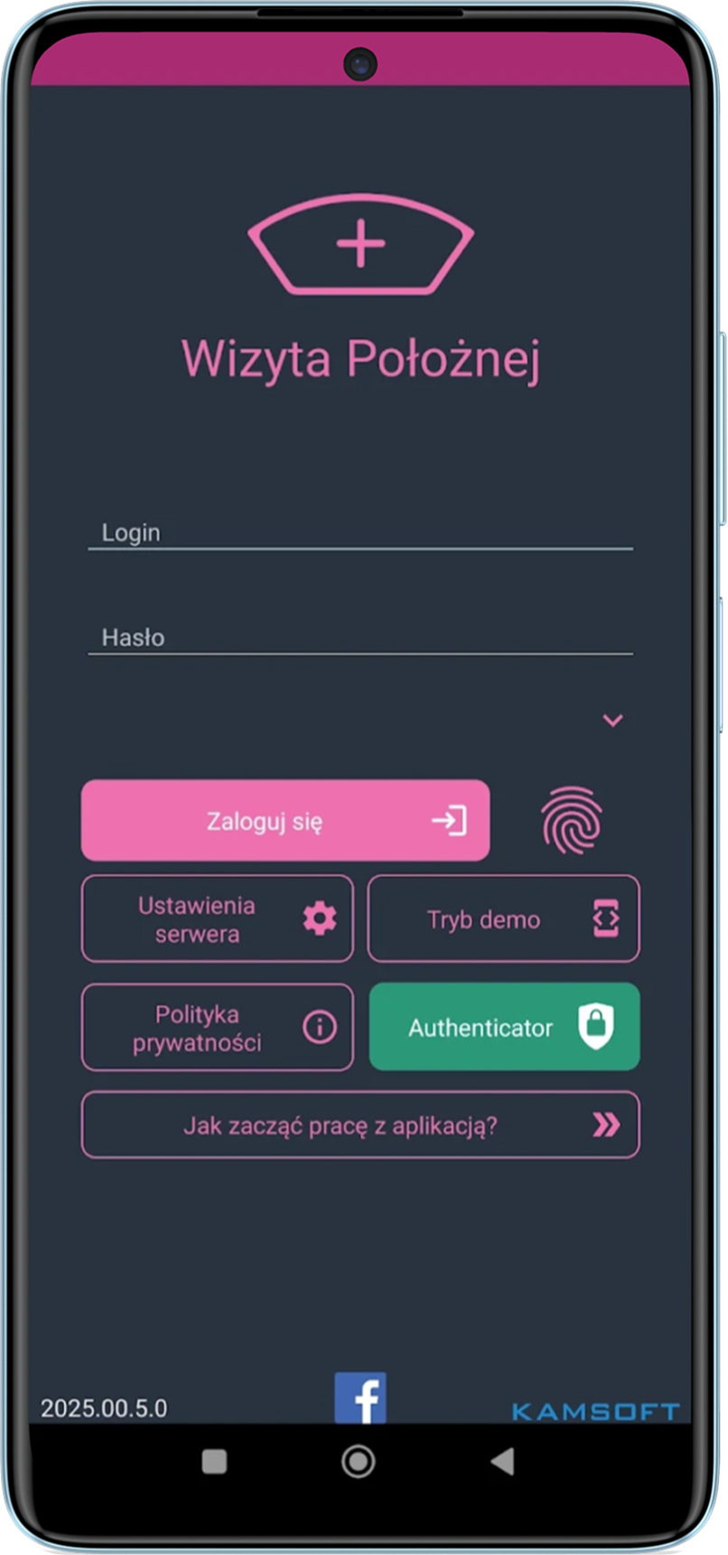 Ekran rejestracji - Wizyta Położnej